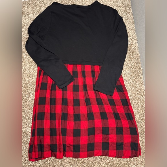 J. Jill Women’s Medium Black with Red plaid Dress - Picture 12 of 12